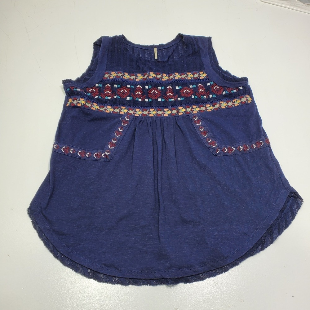Nine 1 Eight Women's Sleeveless Floral Lace Trim Tank Top Sz Large Relaxed Fit‎